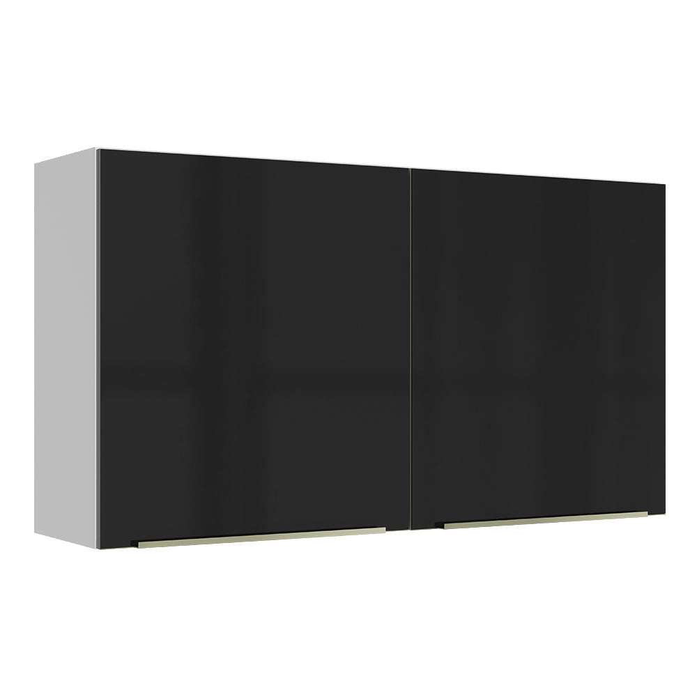 Gabinete Superior 120 cm 2 Puertas Blanco/Negro Lux Madesa
