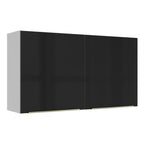 Gabinete Superior 120 cm 2 Puertas Blanco/Negro Lux Madesa