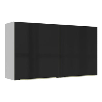 Gabinete Superior 120 cm 2 Puertas Blanco/Negro Lux Madesa