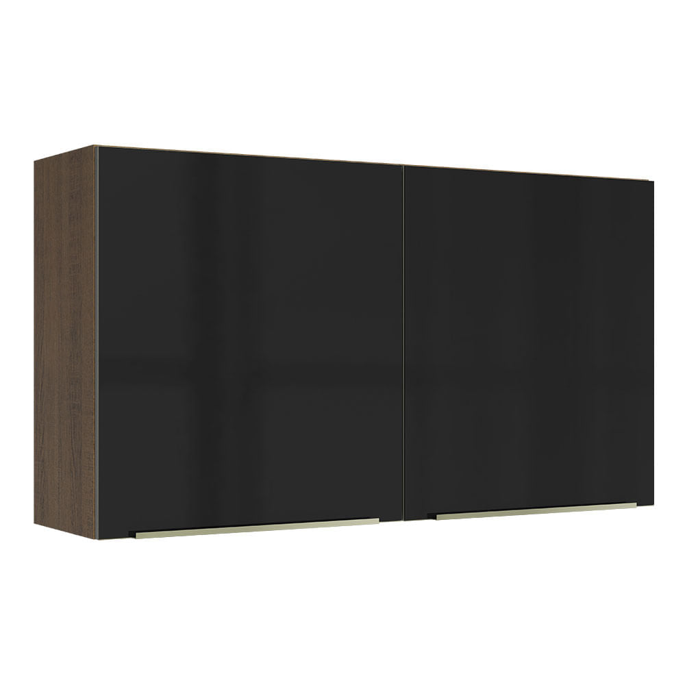 Gabinete Superior 120 cm 2 Puertas Lux Marrón/Negro