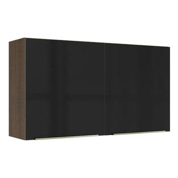Gabinete Superior 120 cm 2 Puertas Marrón/Negro Lux Madesa