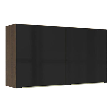 Gabinete Superior 120 cm 2 Puertas Marrón/Negro Lux Madesa