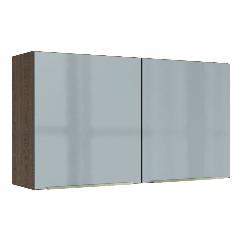 Gabinete Superior 120 cm 2 Puertas Lux Marrón/Gris