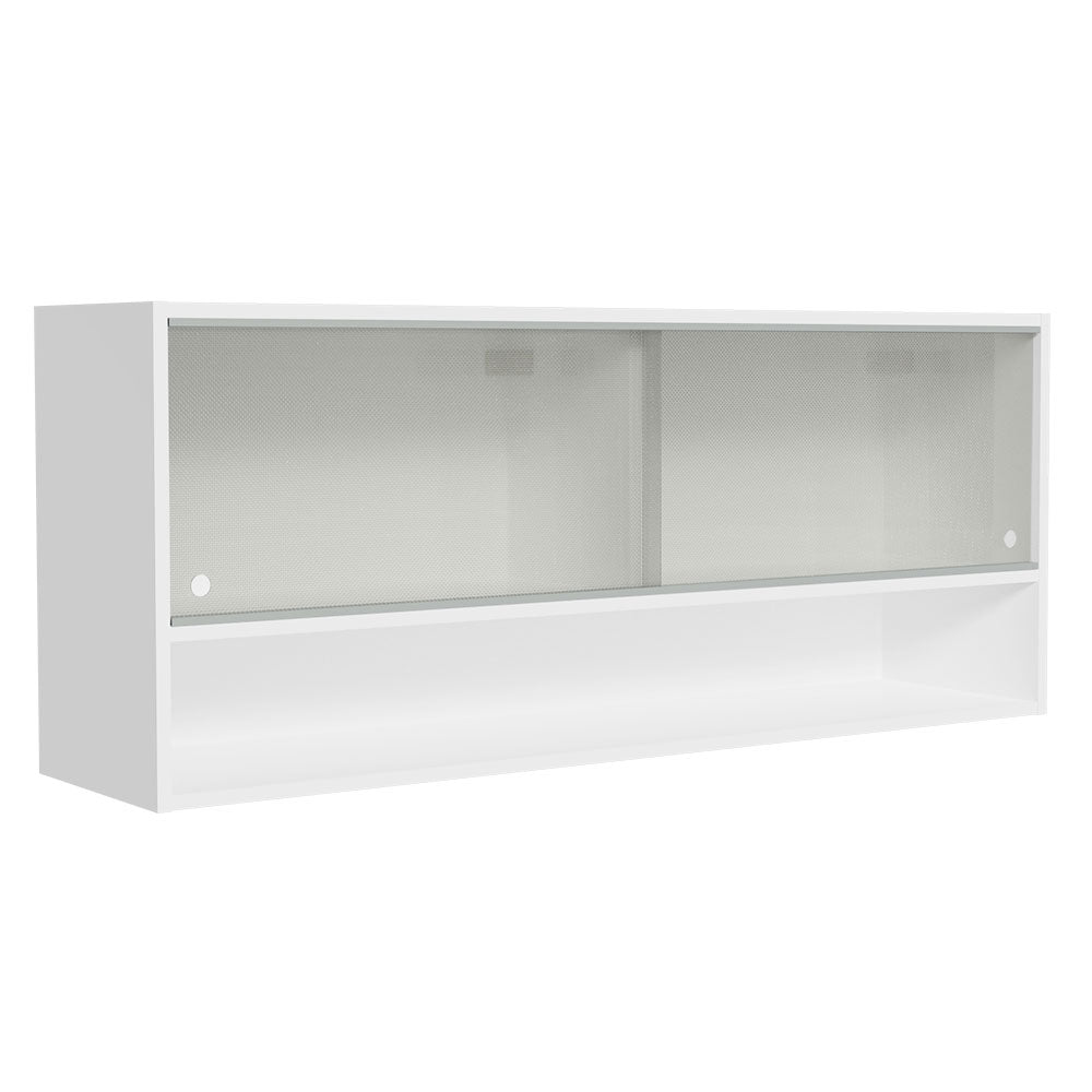 Gabinete Superior 2 Puertas Correderas Vidrio 120cm 1 Nicho Glamy, Lux, Agata y Reims Blanco