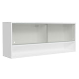 Gabinete Superior 2 Puertas Correderas Vidrio 120cm 1 Nicho Glamy, Lux, Agata y Reims Blanco