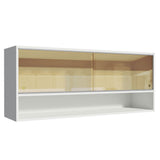 Gabinete Superior 120cm 2 Puertas Corredizas Vidrio Reflejante 1 Nicho para Cocinas Glamy, Lux y Reims Blanco