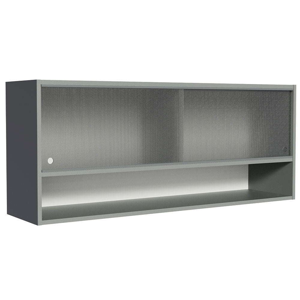 Gabinete Superior 2 Puertas Correderas Vidrio 120cm 1 Nicho Glamy, Lux, Agata y Reims Marrón