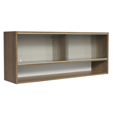 Gabinete Superior 120 cm 2 Puertas Corredizas de Vidrio 1 Nicho Marrón Reims, Glamy, Lux, Stella y Agata Madesa
