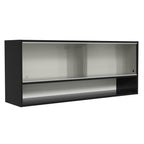Gabinete Superior 120 cm 2 Puertas Corredizas de Vidrio Esmerilado 1 Nicho Negro Reims Madesa
