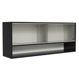 Gabinete Superior 2 Puertas Correderas Vidrio 120cm 1 Nicho Reims Negro