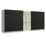 Gabinete Superior 150 cm 2 Puertas 2 Nichos Glamy Blanco/Negro