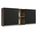Gabinete Superior 150 cm 2 Puertas 2 Nichos Marrón/Negro Glamy Madesa