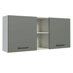 Gabinete Superior 150 cm 2 Puertas 2 Nichos Blanco/Gris Agata Madesa