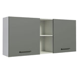 Gabinete Superior 150 cm 2 Puertas y 2 Nichos Agata Blanco/Gris