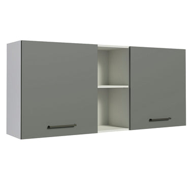 Gabinete Superior 150 cm 2 Puertas 2 Nichos Blanco/Gris Agata Madesa
