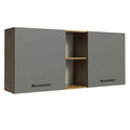 Gabinete Superior 150 cm 2 Puertas 2 Nichos Marrón/Gris Agata Madesa