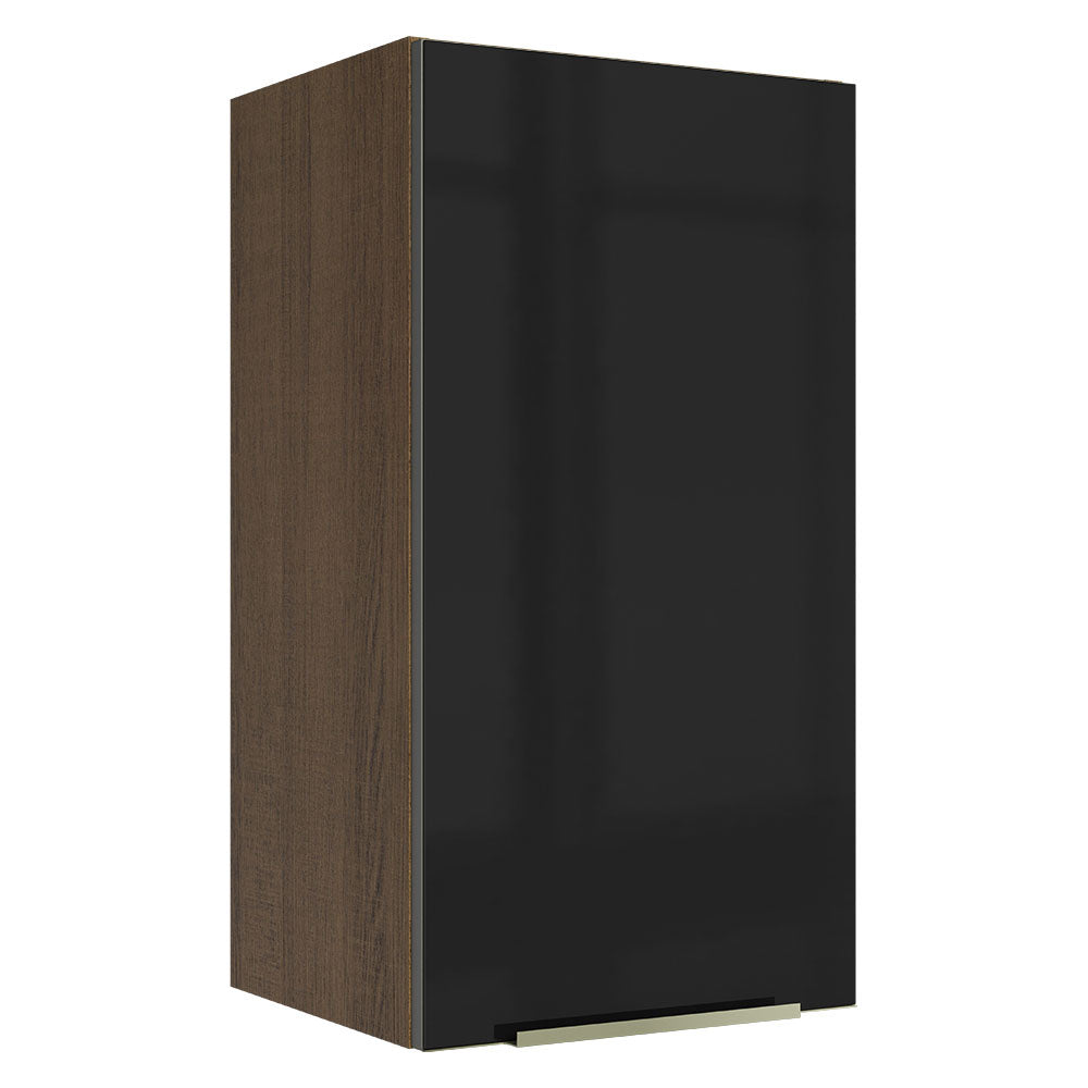 Gabinete Superior 35 cm 1 Puerta Lux Marrón/Negro