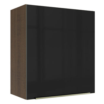 Gabinete Superior 60 cm 1 Puerta Marrón/Negro Lux Madesa