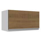 Gabinete Superior 60 cm 100% MDF 1 Puerta Abatible Blanco/Marrón Acordes Madesa