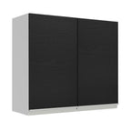 Gabinete Superior 70 cm 2 Puertas Blanco/Negro Glamy Madesa