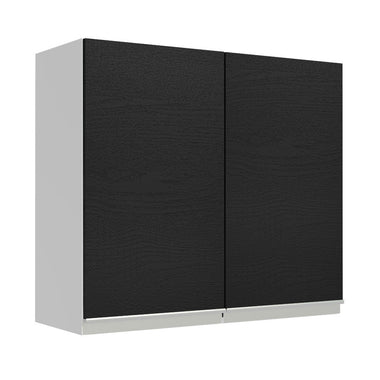 Gabinete Superior 70 cm 2 Puertas Blanco/Negro Glamy Madesa