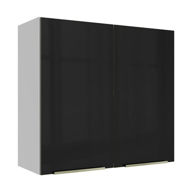 Gabinete Superior 70 cm 2 Puertas Blanco/Negro Lux Madesa