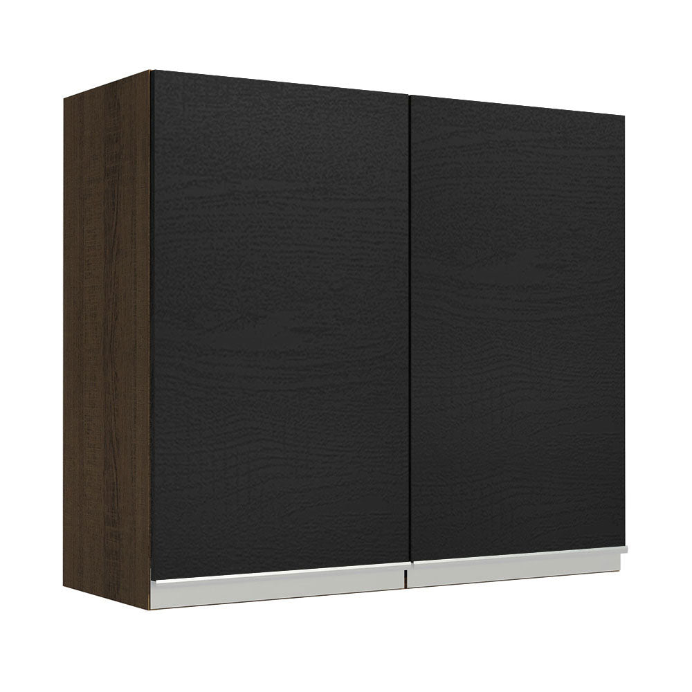 Gabinete Superior 70 cm 2 Puertas Marrón/Negro Glamy Madesa
