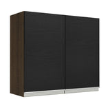 Gabinete Superior 70 cm 2 Puertas Marrón/Negro Glamy