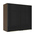 Gabinete Superior 70 cm 2 Puertas Marrón/Negro Lux Madesa