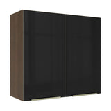 Gabinete Superior 70 cm 2 Puertas Lux Marrón/Negro