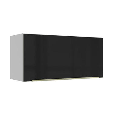 Gabinete Superior 70 cm 1 Puerta Abatible Blanco/Negro Lux Madesa