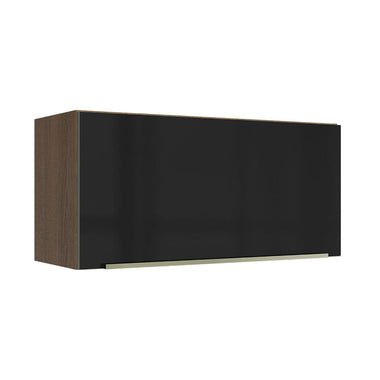 Gabinete Superior 70 cm 1 Puerta Abatible Marrón/Negro Lux Madesa