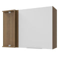 Gabinete Superior Esquinero 94 cm 1 Puerta Marrón/Blanco Stella Madesa