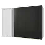 Gabinete Superior Esquinero 94 cm 1 Puerta Blanco/Negro Lux Madesa