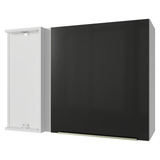 Gabinete Superior de Esquina 1 Puerta Blanco/Negro Lux Madesa