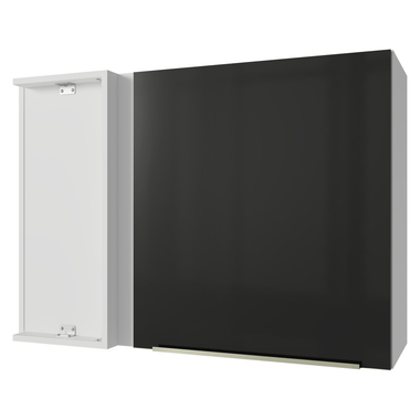 Gabinete Superior Esquinero 94 cm 1 Puerta Blanco/Negro Lux Madesa