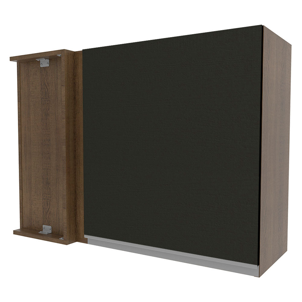 Gabinete Superior de Esquina 1 Puerta Glamy Marrón/Negro