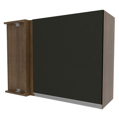 Gabinete Superior Esquinero 94 cm 1 Puerta Marrón/Negro Glamy Madesa