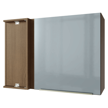 Gabinete Superior Esquinero 94 cm 1 Puerta Marrón/Gris Lux Madesa