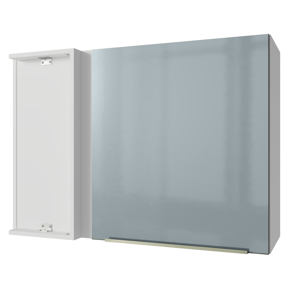 Gabinete Superior de Esquina 1 Puerta Blanco/Gris Lux Madesa