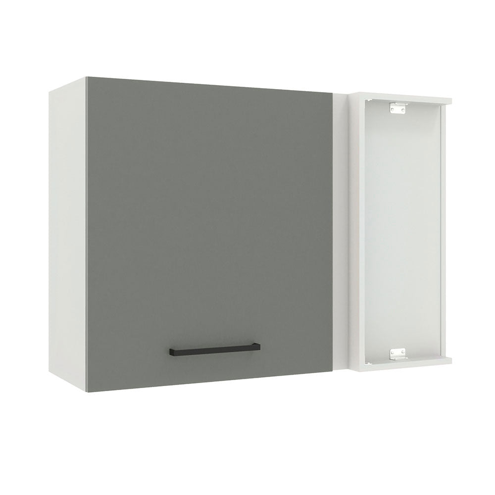Gabinete Superior de Esquina 1 Puerta Agata Blanco/Gris