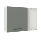 Gabinete Superior Esquinero 94 cm 1 Puerta Blanco/Gris Agata Madesa