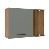 Gabinete Superior de Esquina 1 Puerta Agata Marrón/Gris