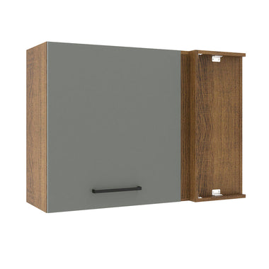 Gabinete Superior Esquinero 94 cm 1 Puerta Marrón/Gris Agata Madesa