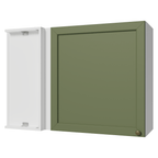 Gabinete Superior Esquinero 94 cm 1 Puerta Blanco/Verde Vik Madesa