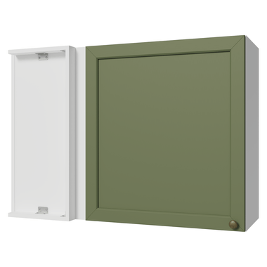 Gabinete Superior Esquinero 94 cm 1 Puerta Blanco/Verde Vik Madesa