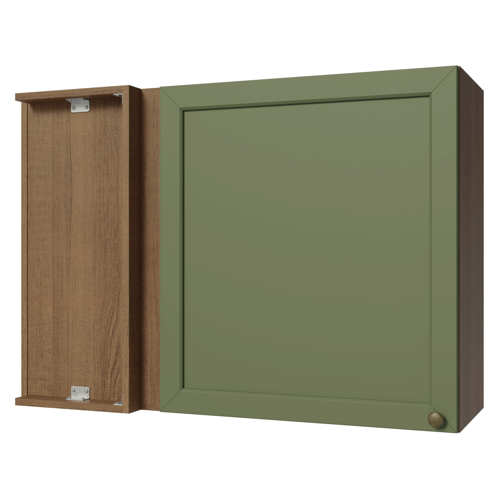 Gabinete Superior Esquinera 1 Puerta Marrón/Verde Vik Madesa