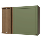 Gabinete Superior Esquinero 94 cm 1 Puerta Marrón/Verde Vik Madesa