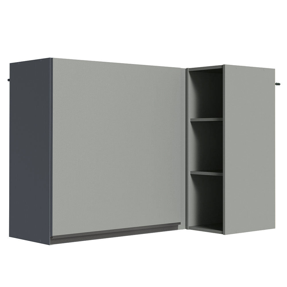 Gabinete Superior Esquinero 145 cm 1 Puerta 3 Nichos Gris Nice Madesa
