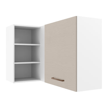 Gabinete Superior Esquinero 166 cm 1 Puerta 3 Nichos Blanco/Crema Agata Madesa